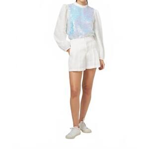 NEW LANHTROPY mermaid sequin top in aqua